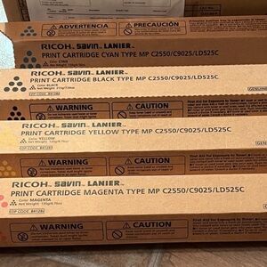 Ricoh Savin Lanier Print Cartridges Industrial Size - 4 color cartridges NEW
